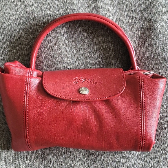 LONGCHAMP Medium Leather Le Pliage Cuir Tote genuine leather discontinued - Picture 2 of 16